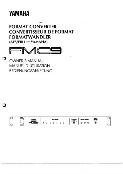 Yamaha FMC9 Format Converter Owner's Manual - cover page