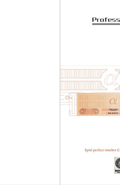 Bob Audio ES-1202/ES-2402/ES-3602 User Manual - cover page