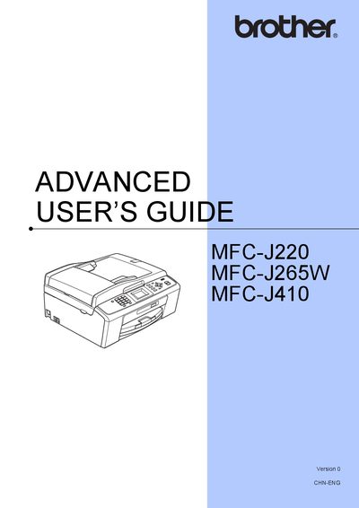 Brother MFC-J220 / MFC-J265W / MFC-J410 User Manual - cover page