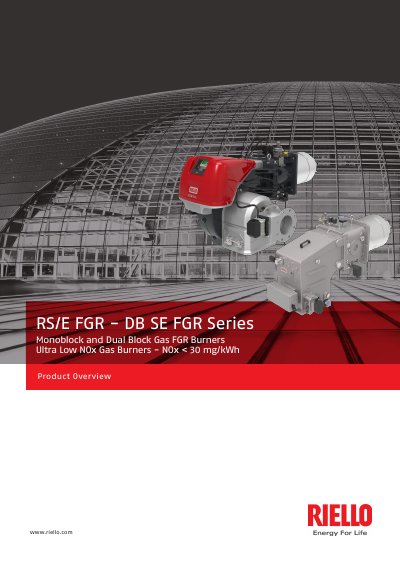 Riello RS/E FGR Series Product Overview - cover page