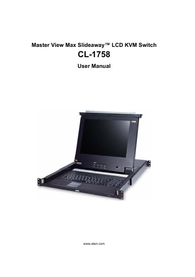 ATEN CL-1758 KVM Switch User Manual - cover page