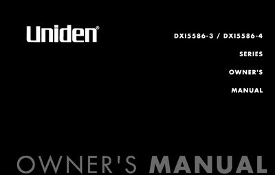 Uniden DXI5586-3/DXI5586-4 Series Cordless Telephone Owner's Manual - cover page