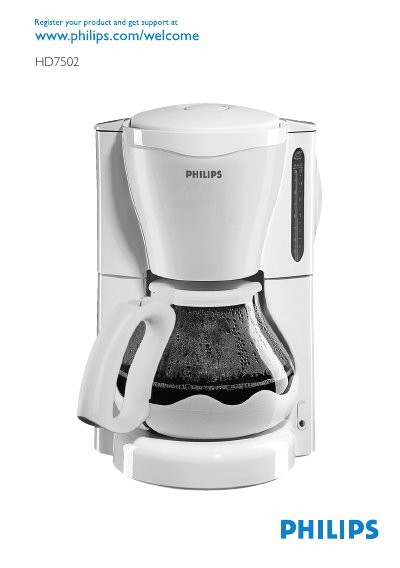 Philips HD7502 Coffee Maker User Manual