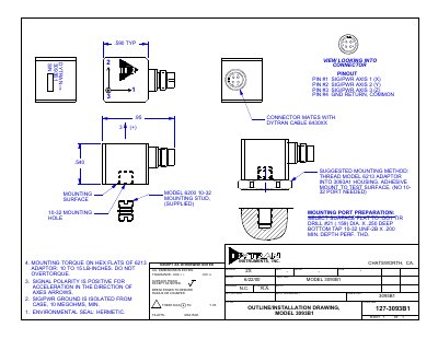 Dytran 3093B1 Triaxial Accelerometer Specifications Manual - cover page