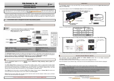 FrSky Variometer Sensor Instruction Manual - cover page