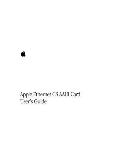 Apple Ethernet CS AAUI Card User Guide - cover page