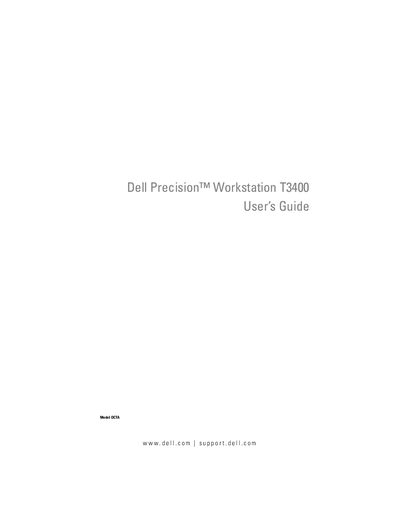 Dell Precision T3400 Workstation User's Guide - cover page