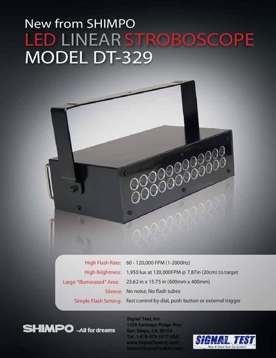 SHIMPO DT-329 LED Linear Stroboscope Product Leaflet - cover page