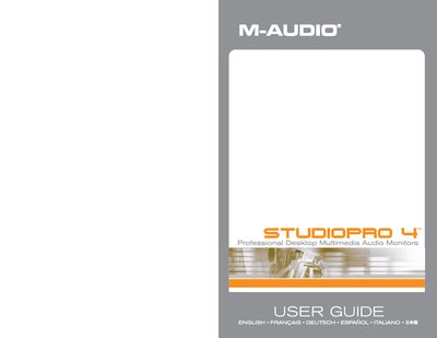 M-Audio StudioPro 4 User Guide - cover page