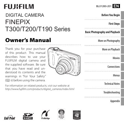 FUJIT200 T300 series DIGITAL CAMERA owner's manual - cover page