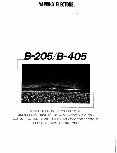 Yamaha Electone B-205/B-405 User Manual - cover page