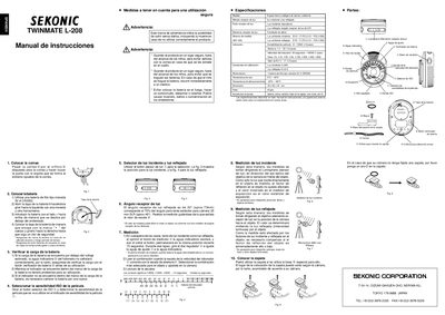 Sekonic L-208 TwinMate Analog Light Meter User Manual