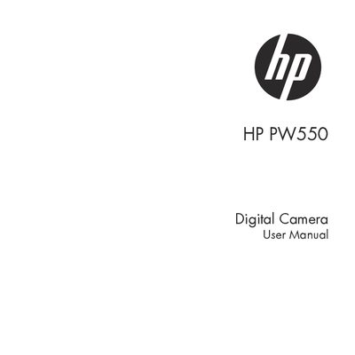 HP PW550 Digital Camera User Manual - cover page