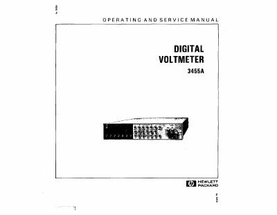 Hewlett-Packard 3455A Digital Voltmeter Operating and Service Manual - cover page
