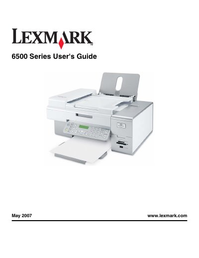 Lexmark 6500 Series User Manual - cover page
