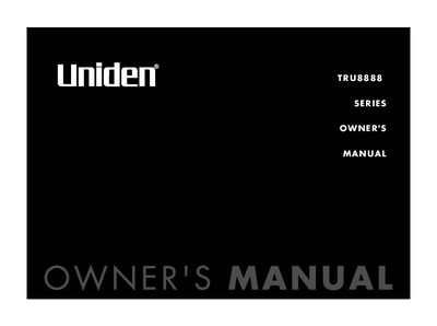 Uniden TRU8888 Series Corded/Cordless Telephone Owner's Manual - cover page