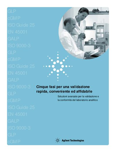 Agilent Five Steps to Fast Cost-Effective Successful Validation Manual - cover page
