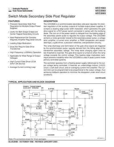 Texas Instruments UCC1583/UCC2583/UCC3583 Datasheet - cover page
