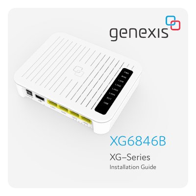 Genexis XG6846B Installation Guide - cover page