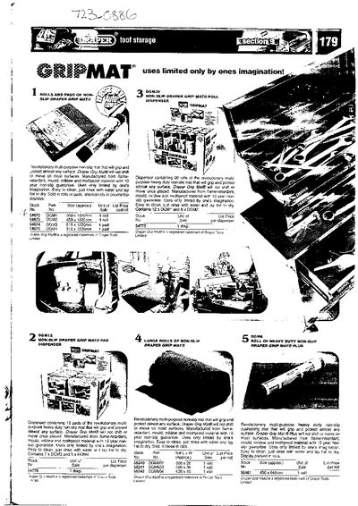 Draper Grip Mat Tool Storage Product Leaflet - cover page