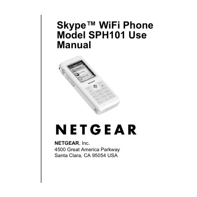 NETGEAR SPH101 Skype WiFi Phone User Manual - cover page