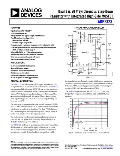 Analog Devices ADP2323 Dual 3 A 20 V Synchronous Step‑Down Regulator Datasheet - cover page