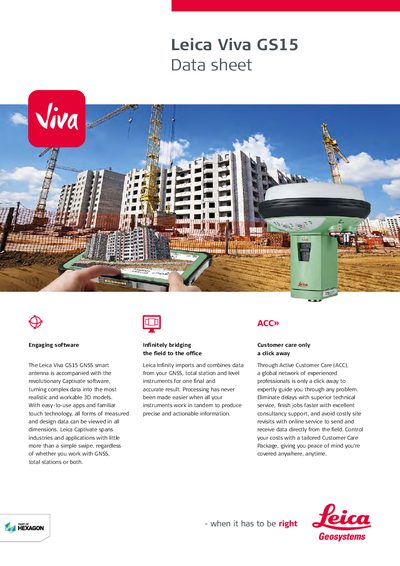 Leica Viva GS15 GNSS Smart Antenna Data Sheet - cover page