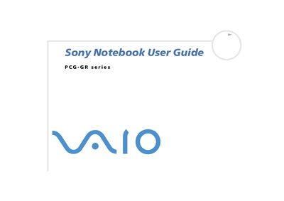 Sony PCG-GR Series User Guide - cover page