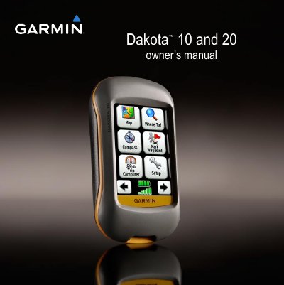 Garmin Dakota 10/20 Owner's Manual - cover page