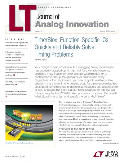 Linear Technology TimerBlox Family Product Brief - cover page