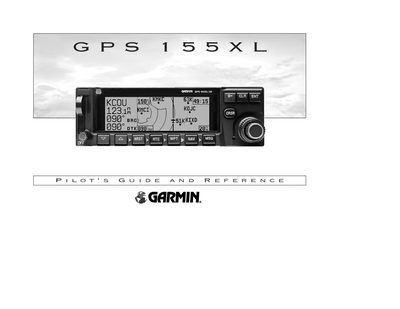Garmin GPS 155XL Pilot’s Guide and Reference - cover page