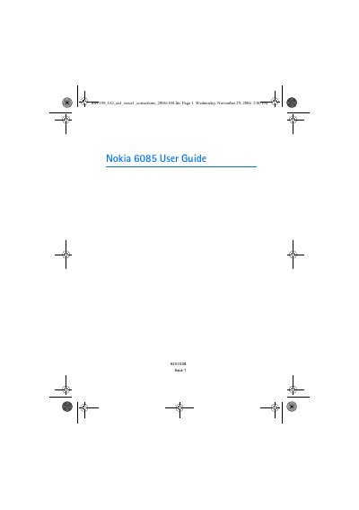 Nokia 6085 Phone User Guide - cover page