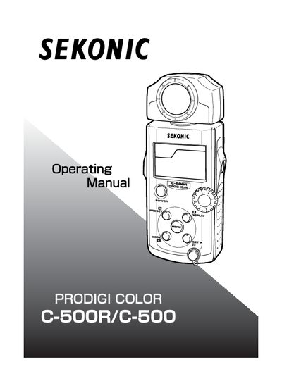 Sekonic C-500R/C-500 ProDigi Color Operating Manual - cover page