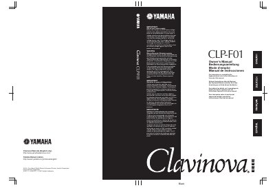 Yamaha CLP-F01 Clavinova Owner's Manual - cover page