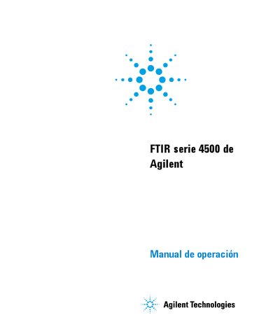 Agilent FTIR serie 4500 de Agilent Manual de operaci&oacute;n - cover page