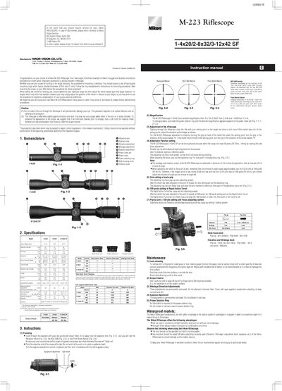 Nikon M-223 Riflescope User Manual - cover page