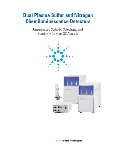 Agilent 355 SCD and 255 NCD Dual Plasma Chemiluminescence Detectors Product Leaflet - cover page