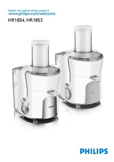 Philips HR1854 HR1853 Juicer User Manual
