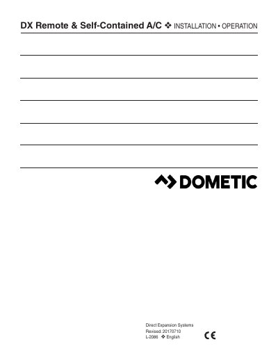 Dometic L-2086 DX Remote & Self-Contained A/C Installation Guide - cover page