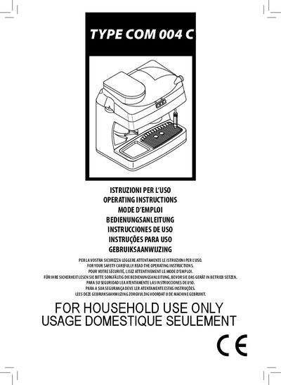 Saeco Com004C Espresso Machine User Guide - cover page