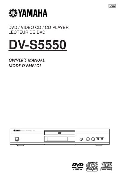 Yamaha DV-S5550 DVD Player Owner's Manual - cover page