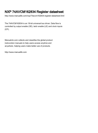 Philips 74AVCM162834 Datasheet - cover page