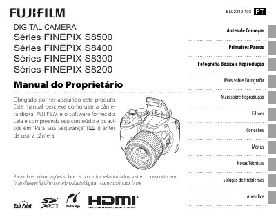 FUJIFILM FINEPIX S8500/S8400/S8300/S8200 User Manual - cover page