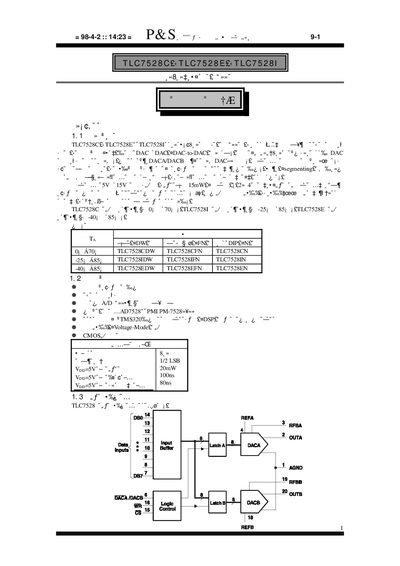 P&S TLC7528C/D/E 8-Bit SAR ADC/DAC Converter Datasheet - cover page