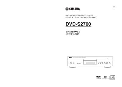 Yamaha DVD-S2700 DVD Audio/Video SA-CD Player User Manual - cover page