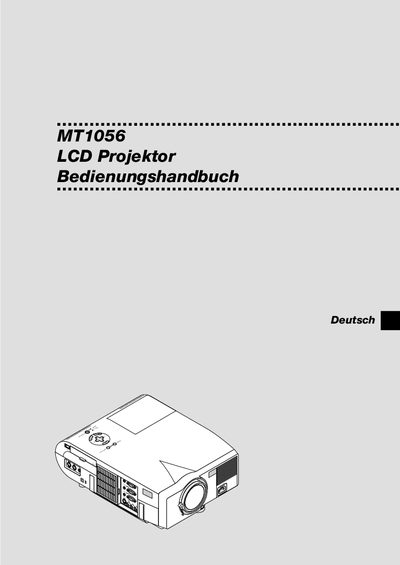 NEC MultiSync MT1056 Projector User Manual - cover page