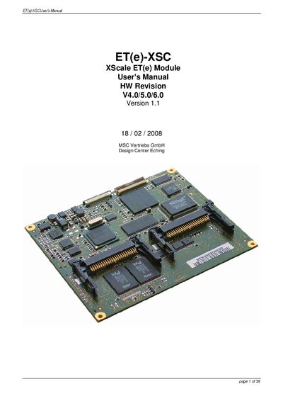 MSC Vertriebs ET(e) XSC XScale Module User Manual - cover page