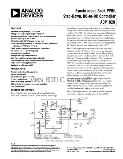 Analog Devices ADP1828 Datasheet - cover page