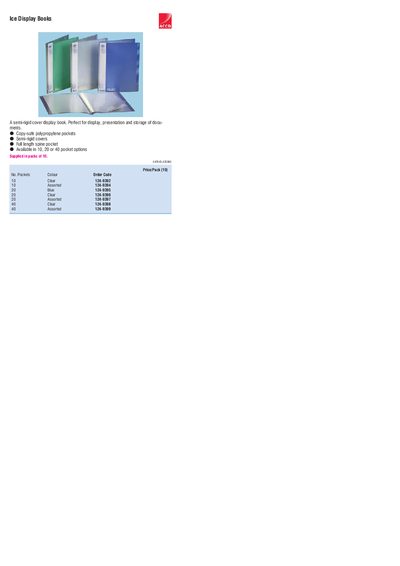IACCO Ice Display Books Product Leaflet - cover page