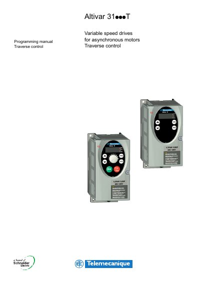 Schneider Electric Altivar 31pppT Variable Speed Drive Programming Manual - cover page